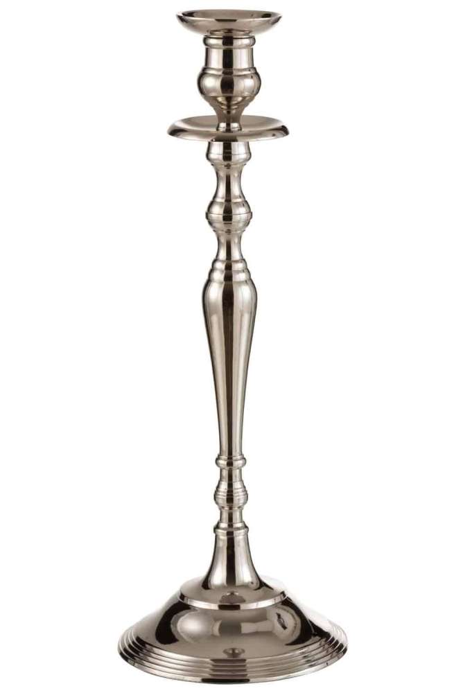 CANDLEHOLDER CLASSIC ALUMINIUM SILVER LARGE