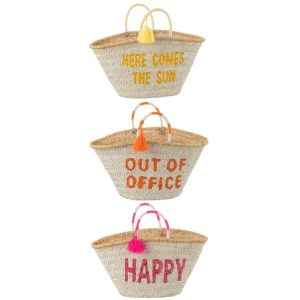 BEACH BAG SUMMER QUOTES CORN HUSK MIX ASSORTMENT OF 3