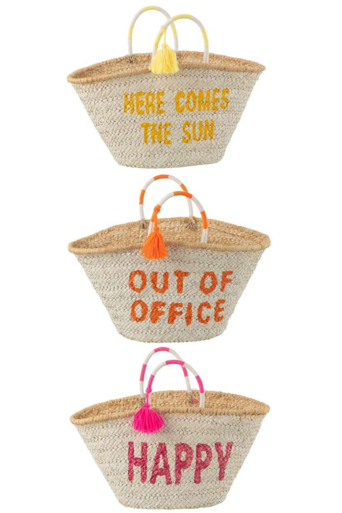 BEACH BAG SUMMER QUOTES CORN HUSK MIX ASSORTMENT OF 3