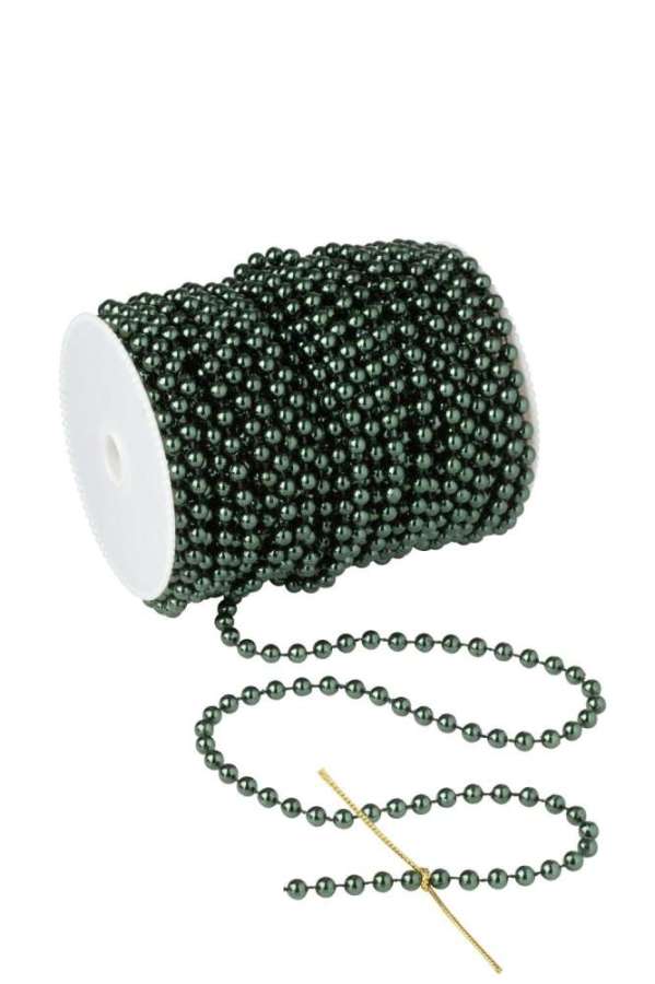 GARLAND ROLL 25M SMALL BEADS PS DARK GREEN