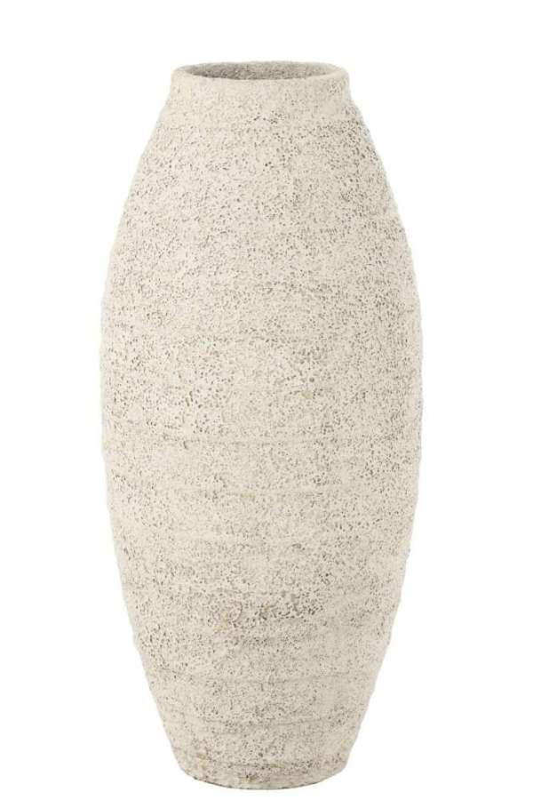 VASE ANTIQUE CEMENT WHITE LARGE