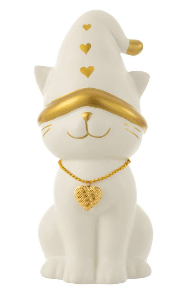 CAT HEART HAT DOLOMITE WHITE/GOLD LARGE