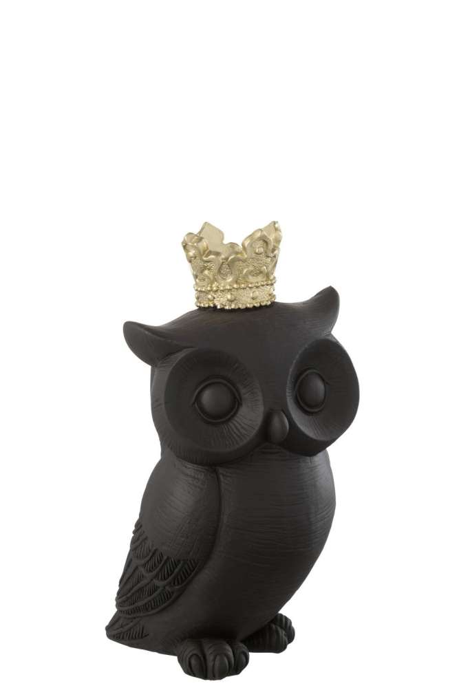 OWL CROWN RESIN BLACK/GOLD LARGE