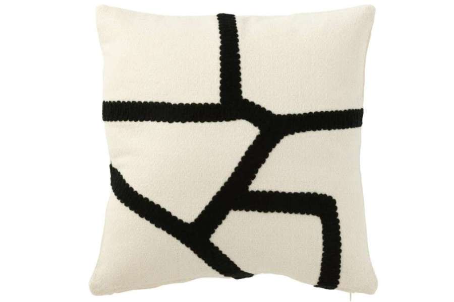 CUSHION STRIPE TEXTILE WHITE/BLACK