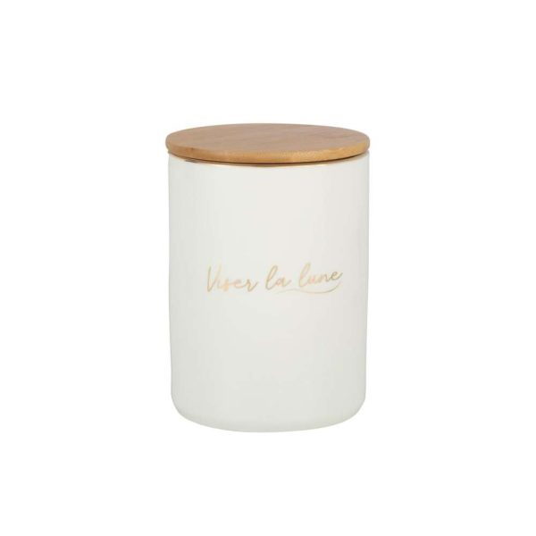 STORAGE JAR PORCELAIN VISER LA LUNE WHITE/GOLD