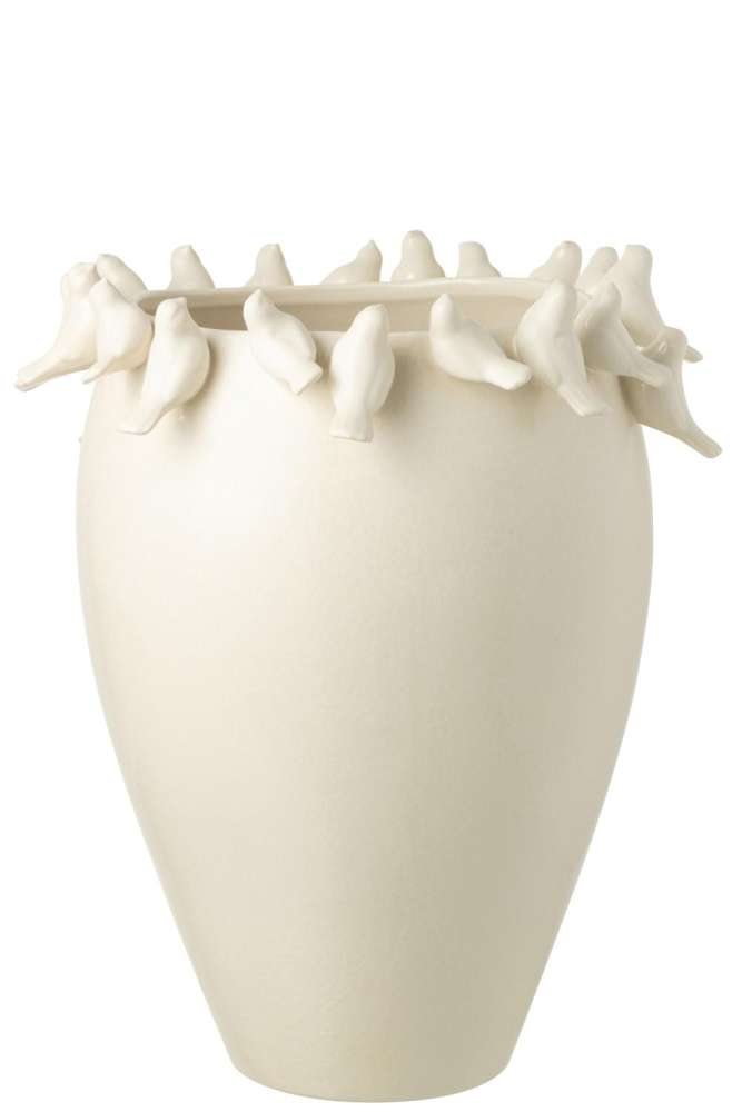VASE BUDGIE CLAY WHITE LARGE