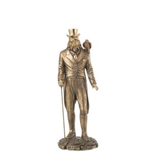 GENTLMEN BIRD RESIN ANTIQUE GOLD