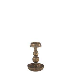 CANDLE HOLDER ANTIQUE METAL GOLD