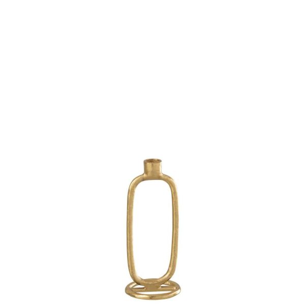 CANDLEHOLDER OVAL ALUMINIUM GOLD