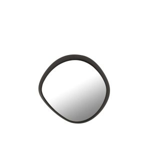 WALL MIRROR ROUND METAL/GLASS BLACK SMALL