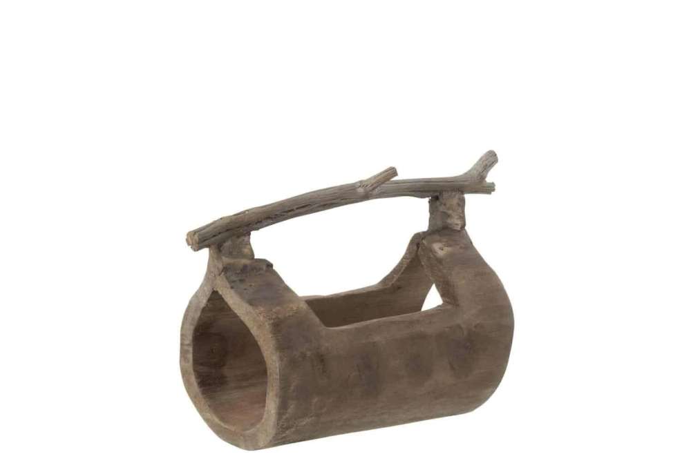 DECORATION TRUNK WITH HANDLE WOOD NATURAL SMALL