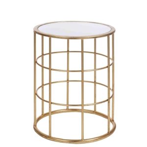 SIDETABLE BARS METAL/GLASS GOLD