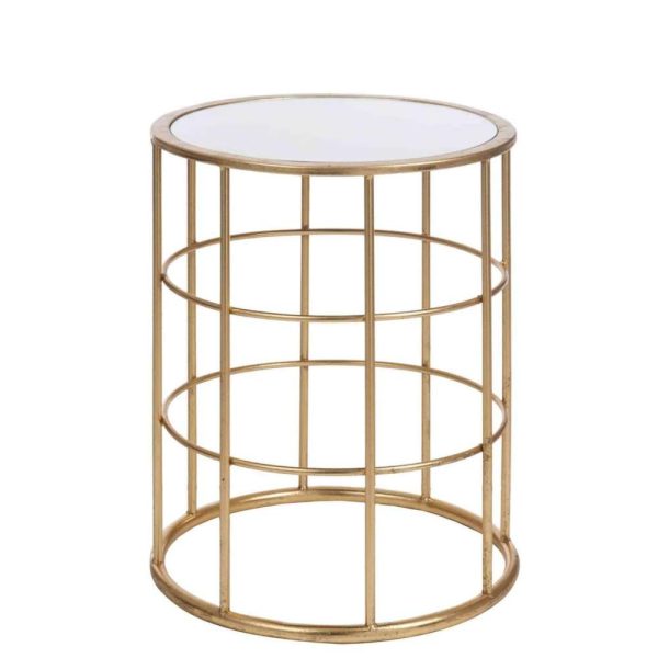 SIDETABLE BARS METAL/GLASS GOLD