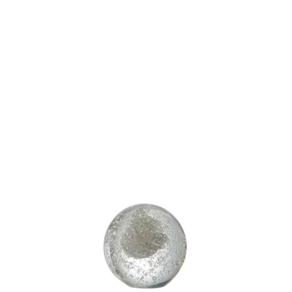 PRESSE-PAPIER BULLES VERRE ARGENT SMALL