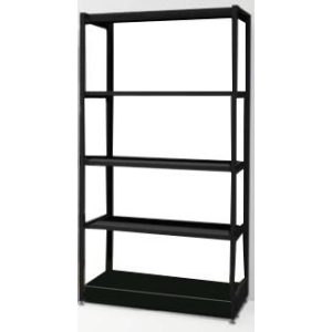 SHOP IN SHOP RACK 6SHELVES SMALL METAL BLACK/WOOD MELAMINE OAK