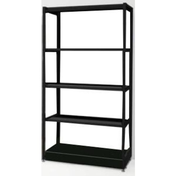 SHOP IN SHOP RACK 6SHELVES SMALL METAL BLACK/WOOD MELAMINE OAK