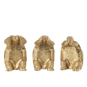 TURTLE SEE/HEAR/SPEAK RESIN GOLD ASSORTMENT OF 3