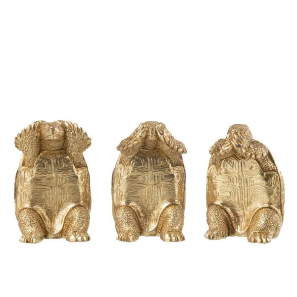 TURTLE SEE/HEAR/SPEAK RESIN GOLD ASSORTMENT OF 3