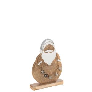 SANTA+STARS MANGO WOOD NATURAL SILVER LARGE