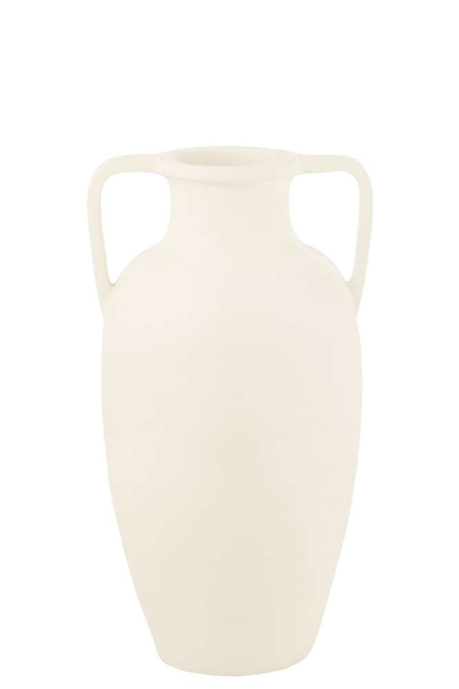 VASE 2 ARMS TERRACOTTA WHITE LARGE