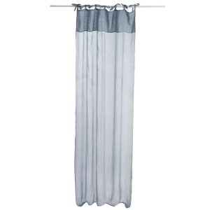CURTAIN COTTON VOILE+LINEN BLUE GREY