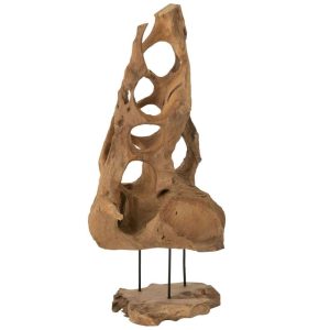 DECORATION CONE TEAK WOOD NATURAL