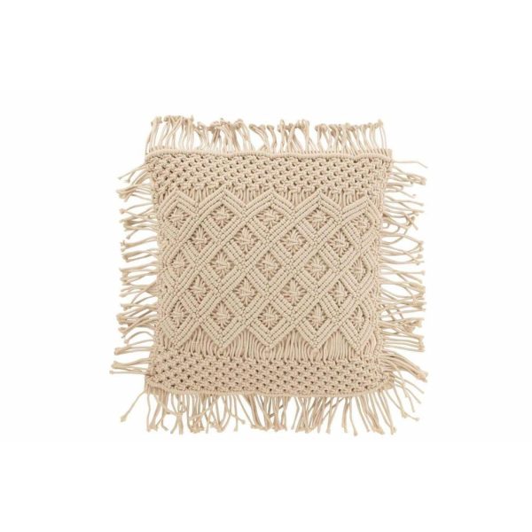 CUSHION COSY DIAMOND COTTON BEIGE