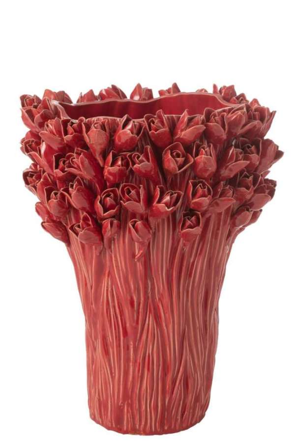 VASE AMBROSIA CERAMIC RED LARGE