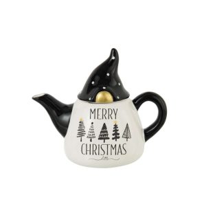 TEAPOT CHRISTMAS DOLOMITE BLACK/WHITE