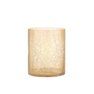 HURRICANE CRACKLE GLASS AMBER LARGE