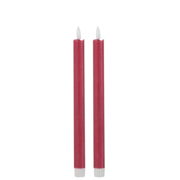 BOX 2 CANDLES LED LONG RED LARGE