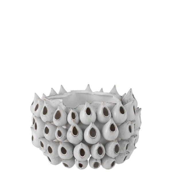 FLOWERPOT ANEMONE LOW CERAMIC BLUE