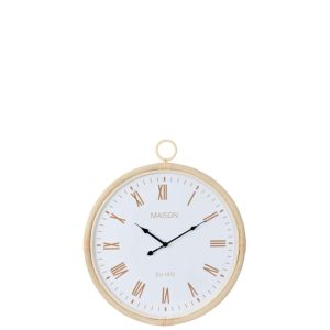 WALL CLOCK KYR RATTAN/MDF NATURAL/WHITE MEDIUM