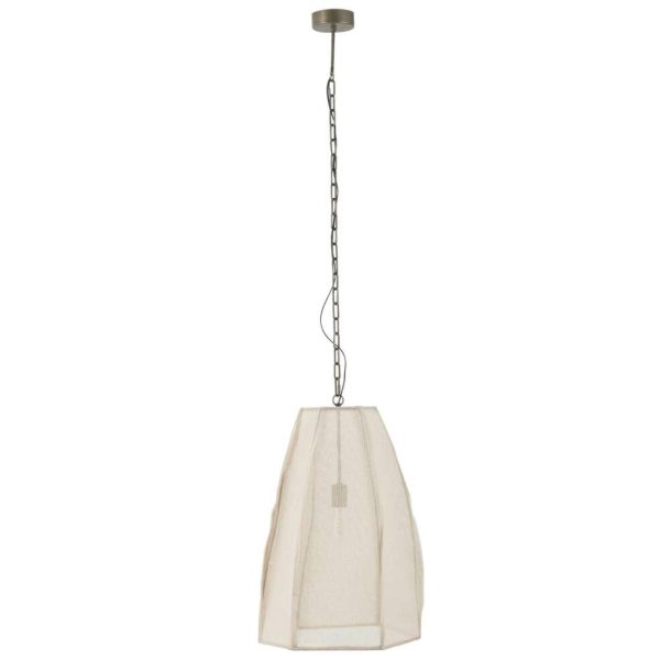 CEILING LAMP PEAR LINEN/IRON WHITE LARGE