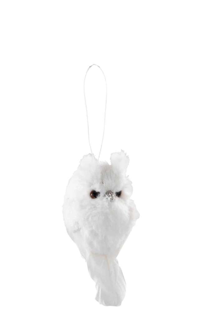 OWL HANGING PLUSH/FEATHERS WHITE