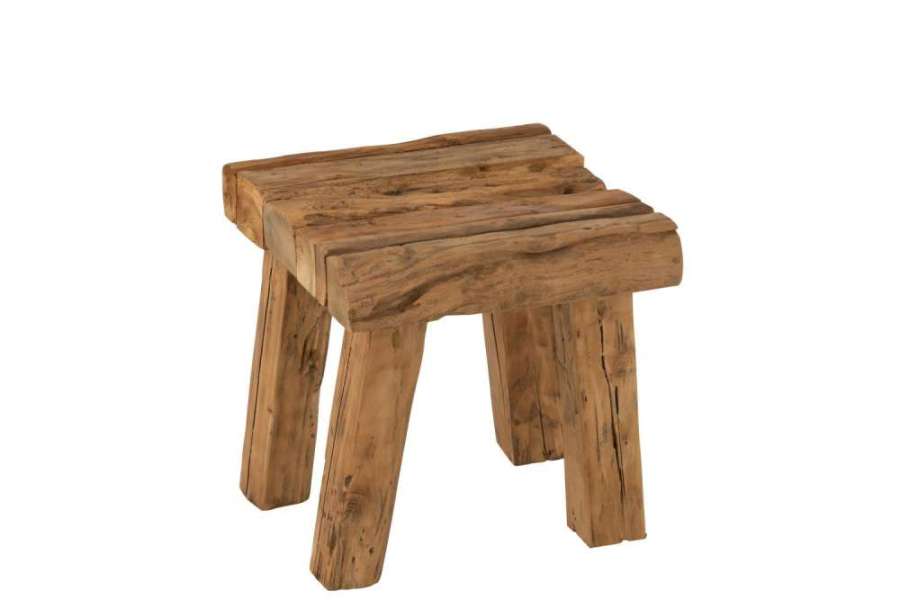 STOOL RUSTIK TEAK WOOD NATURAL