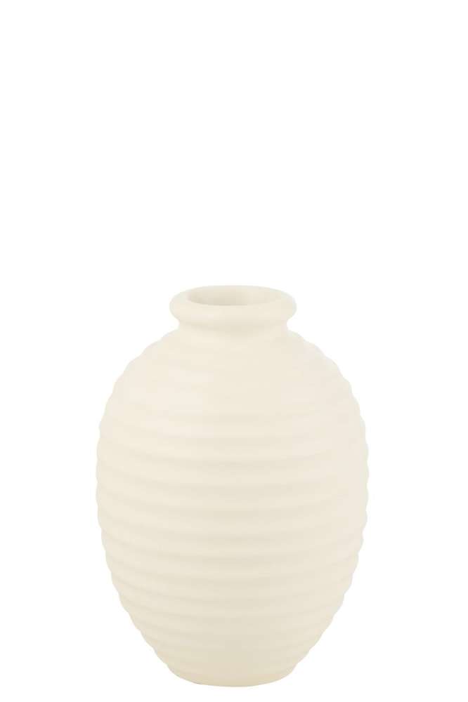 FLOWER POT OVAL TERRACOTTA WHITE SMALL