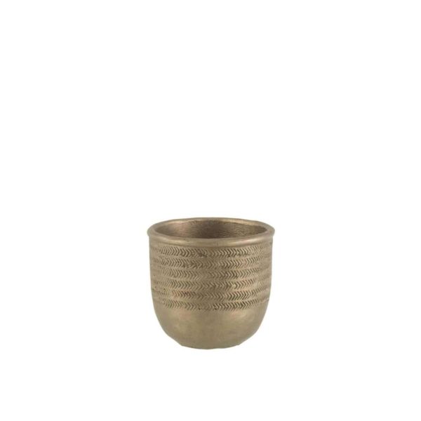 FLOWERPOT CHALET CEMENT GREEN/GOLD SMALL