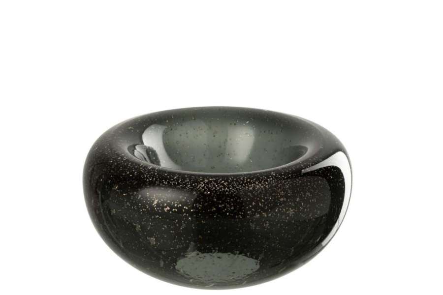 DECORATIVE BOWL CAROL GLASS BLACK SMALL