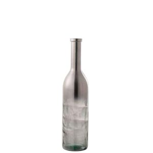 VASE BOTTLE GLASS METALLIC GREY MEDIUM