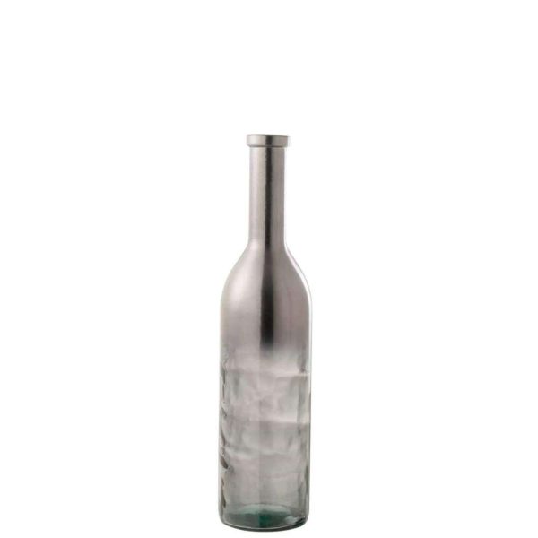 VASE BOTTLE GLASS METALLIC GREY MEDIUM