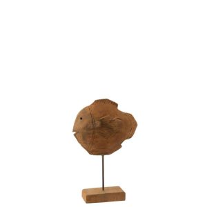 FISH ON FOOT TEAK WOOD NATURAL SMALL