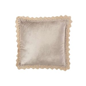 CUSHION BORDER VISCOSE SQUARE GREY