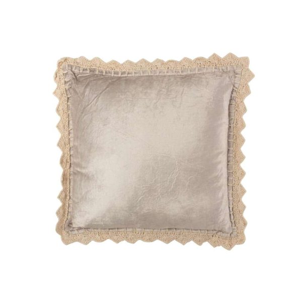 CUSHION BORDER VISCOSE SQUARE GREY