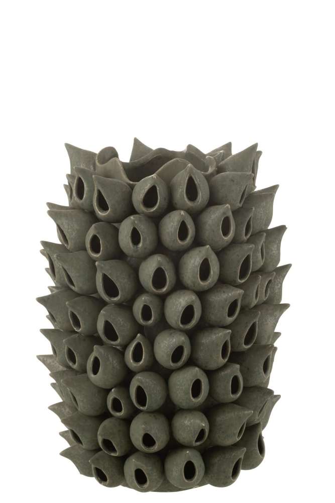 VASE ANEMONE HIGH PORCELAIN GREEN LARGE