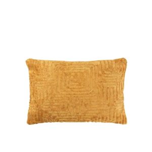 CUSHION LABYRINTH VISCOSE OCHRE
