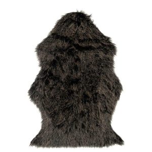 FLOOR MAT FAKE FUR LONG GREY/BLACK/WHITE