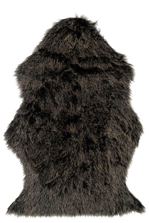 FLOOR MAT FAKE FUR LONG GREY/BLACK/WHITE