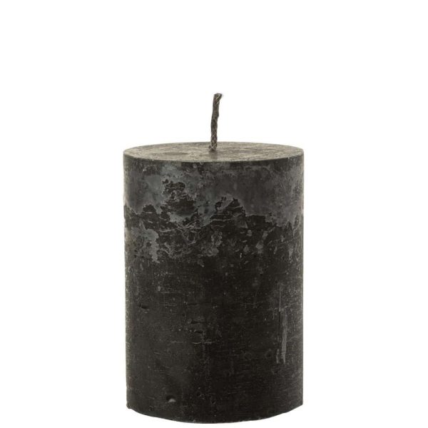OUTDOOR CANDLE PILLAR PARAFFIN BLACK MEDIUM-95HOURS