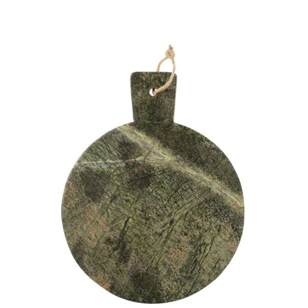 CHEESE BOARD ROUND MARBLE KHAKI GREEN/DARK GREEN